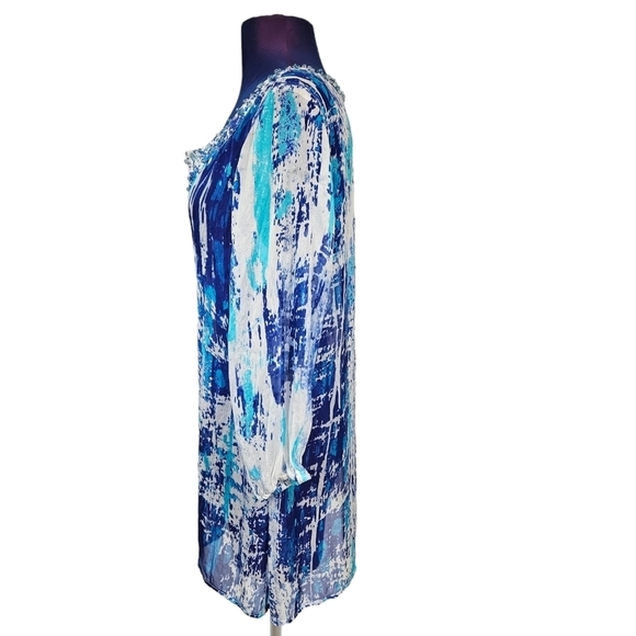 Soft Surroundings‎ Silk Tides Blue Tunic Top Cover-Up Size Small Women's D7 - Picture 4 of 8